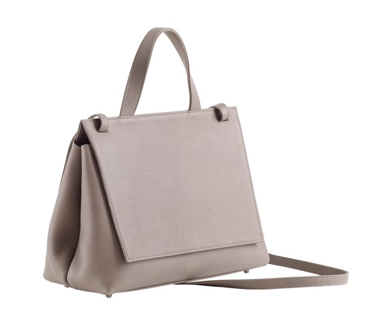 ADA shoulder bag in grey calfskin leather | TSATSAS