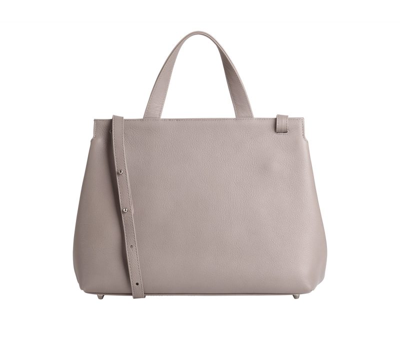 ADA shoulder bag in grey calfskin leather | TSATSAS