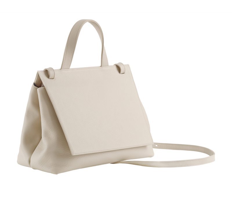 ADA shoulder bag in ivory calfskin leather | TSATSAS