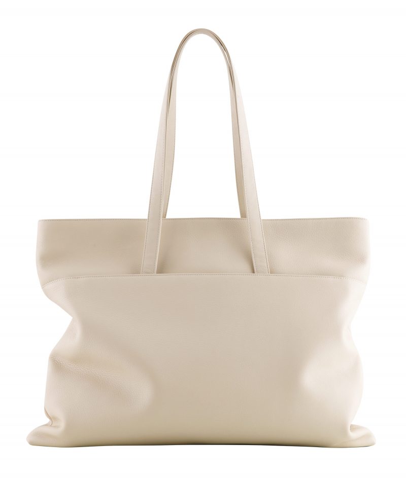 ATLAS shoulder bag in ivory calfskin leather | TSATSAS