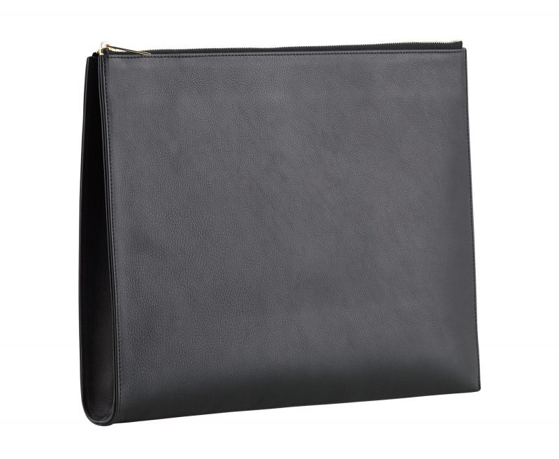 BIKO portfolio in black calfskin leather | TSATSAS