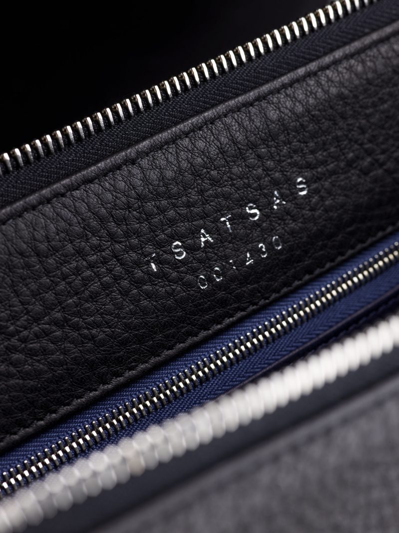 BIKO portfolio in black calfskin leather | TSATSAS