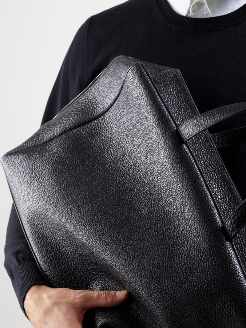 COEN tote bag in black bison leather | TSATSAS