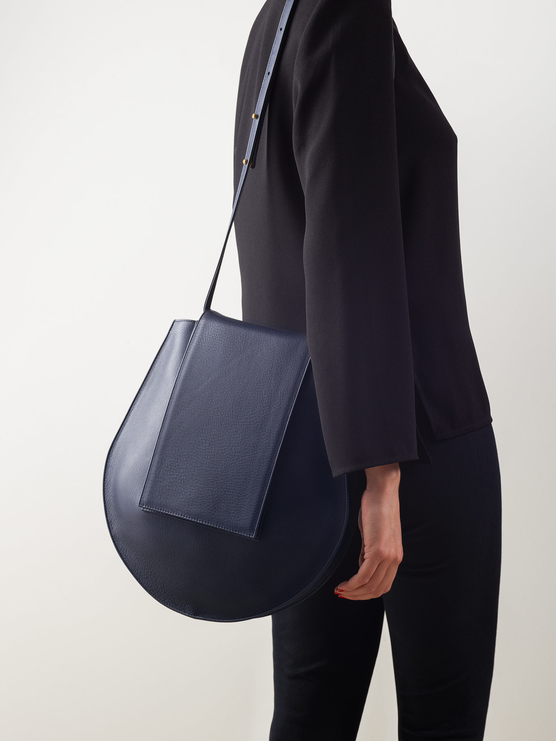 navy over the shoulder bag