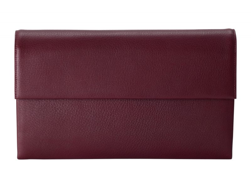 HAZE clutch bag in burgundy calfskin leather | TSATSAS