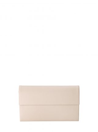 HAZE clutch bag in ivory calfskin leather | TSATSAS