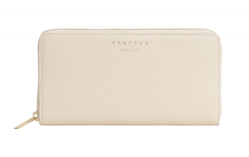 KOBO 2 wallet in ivory calfskin leather | TSATSAS