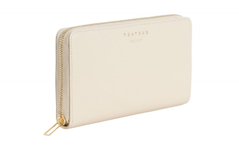KOBO 2 wallet in ivory calfskin leather | TSATSAS