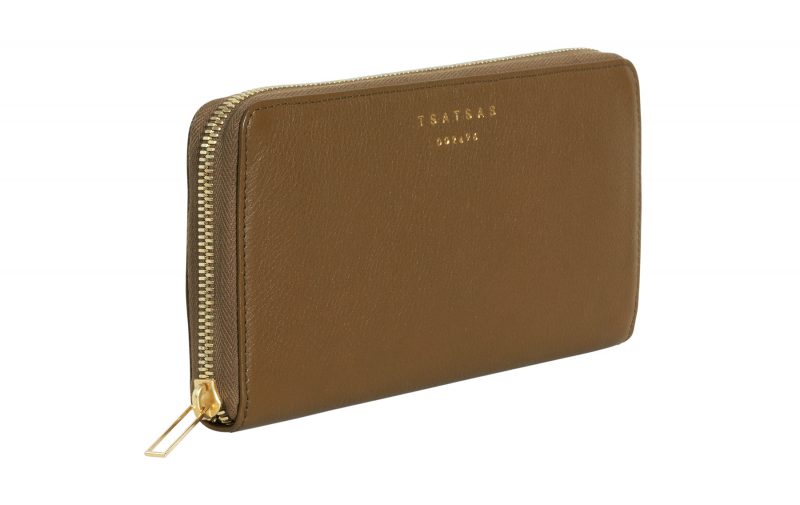 KOBO 2 wallet in olive brown calfskin leather | TSATSAS