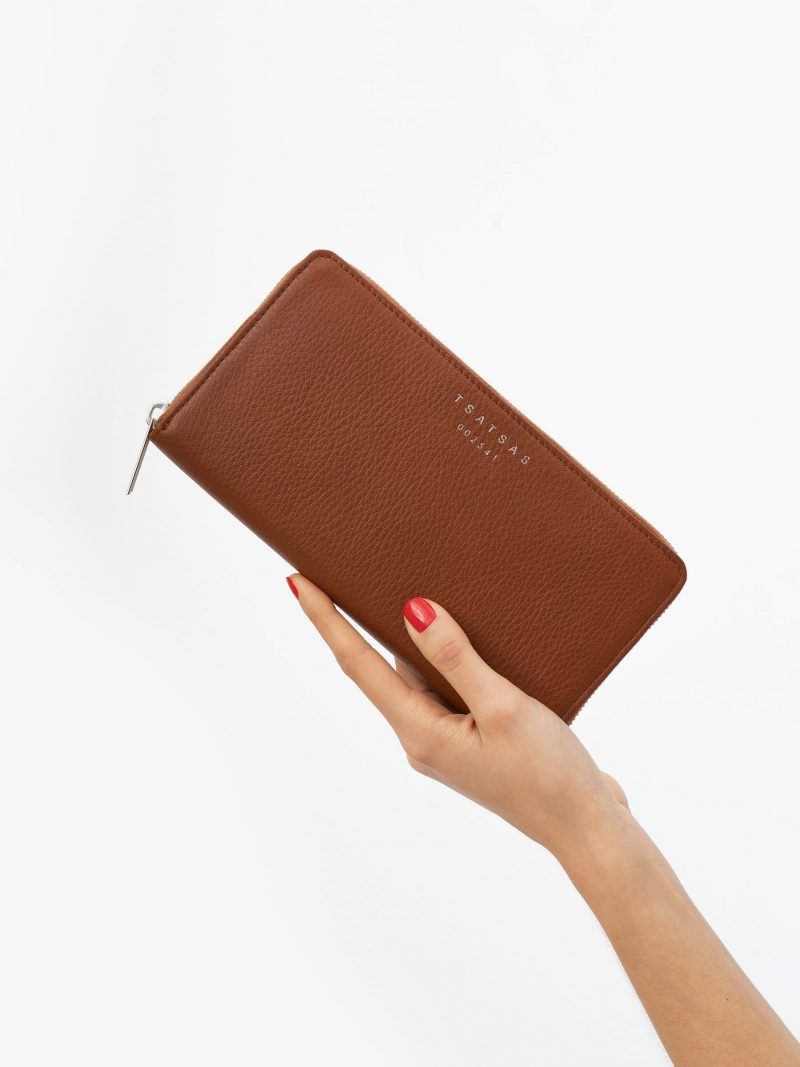 KOBO 2 wallet in tan calfskin leather | TSATSAS