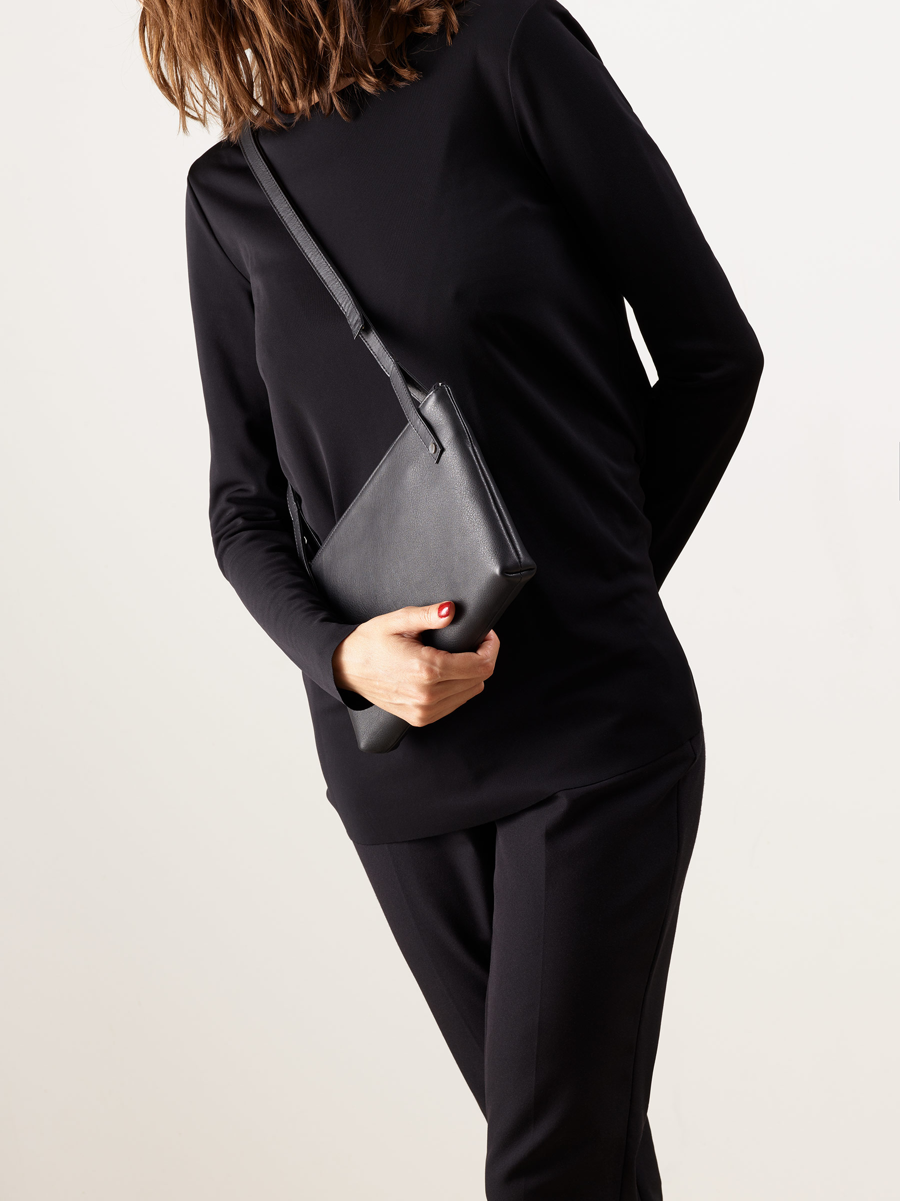 KRAMER 3 shoulder bag in black calfskin leather