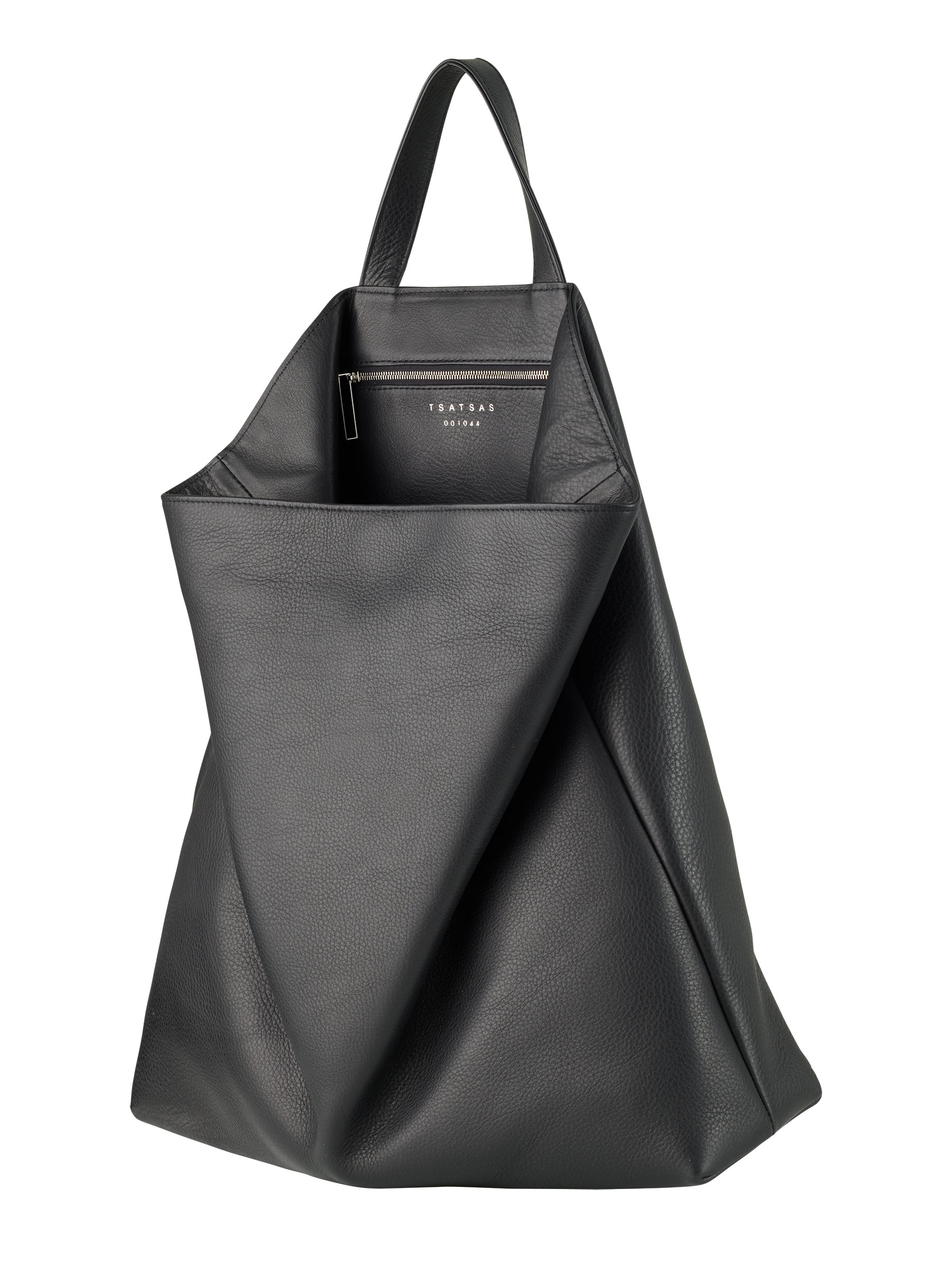 FLUKE tote bag in black calfskin leather | TSATSAS