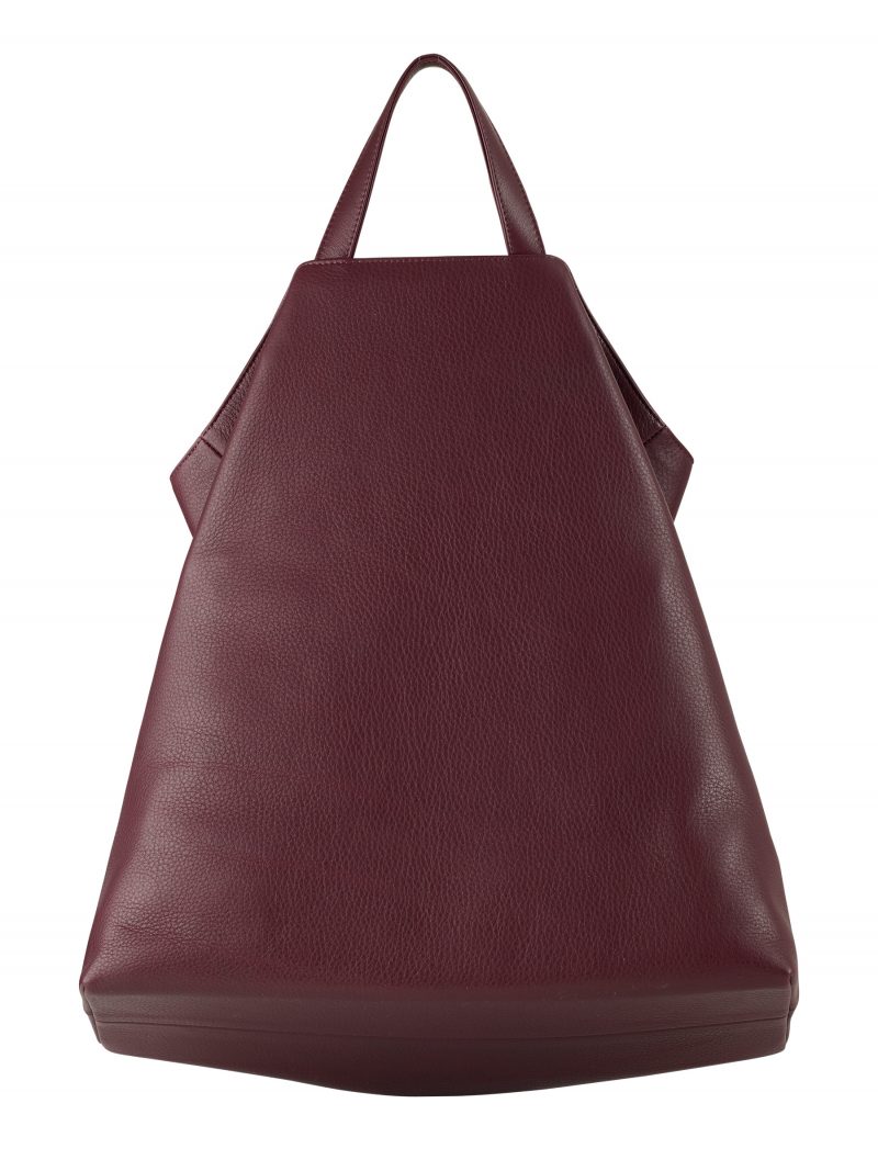 FLUKE tote bag in burgundy calfskin leather | TSATSAS