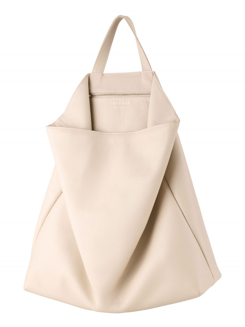 FLUKE tote bag in ivory calfskin leather | TSATSAS