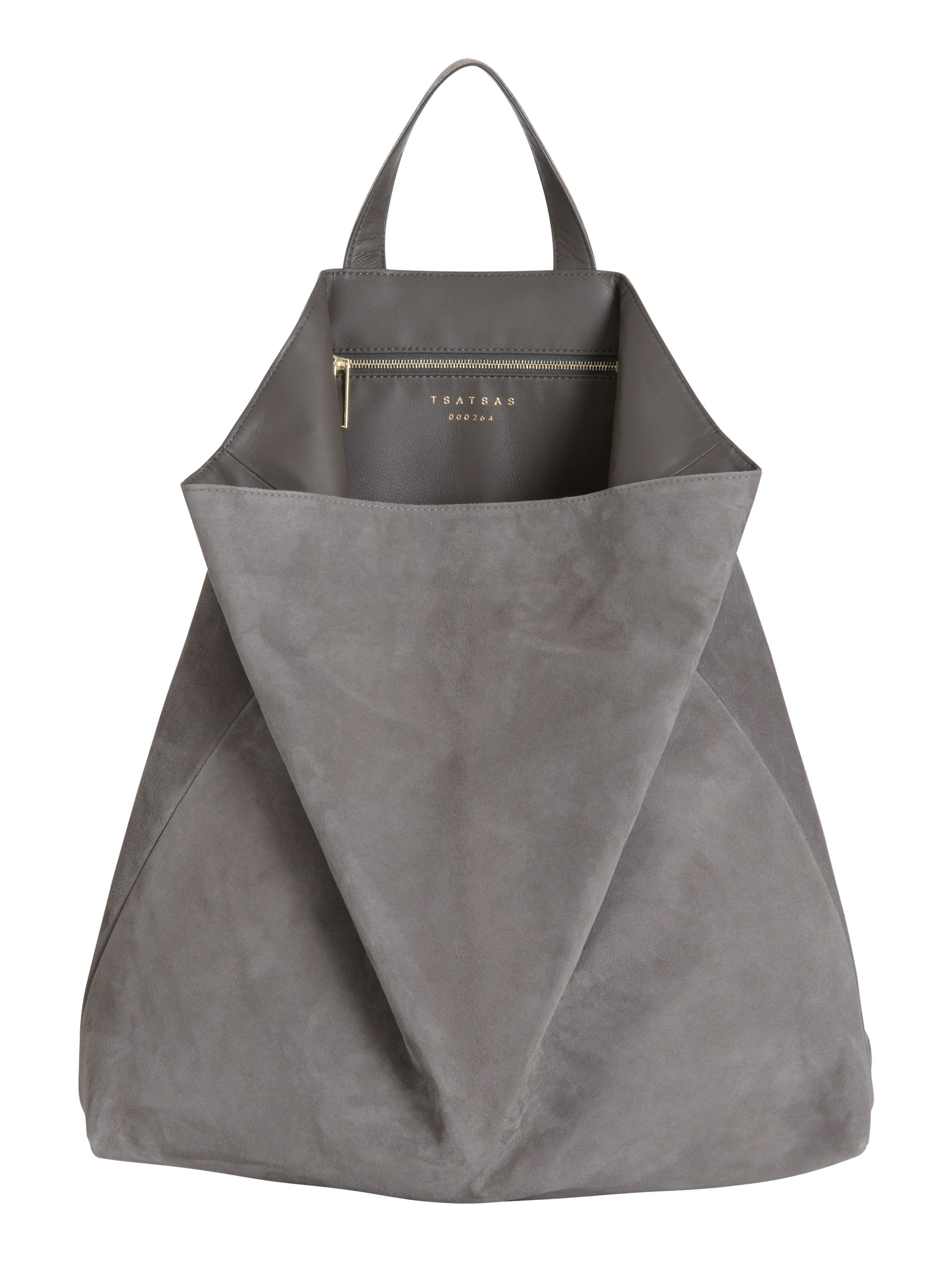grey suede backpack