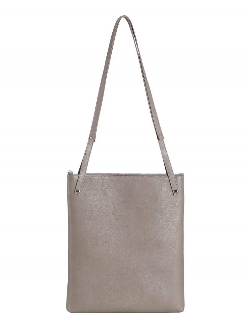 KRAMER 3 shoulder bag in grey calfskin leather | TSATSAS