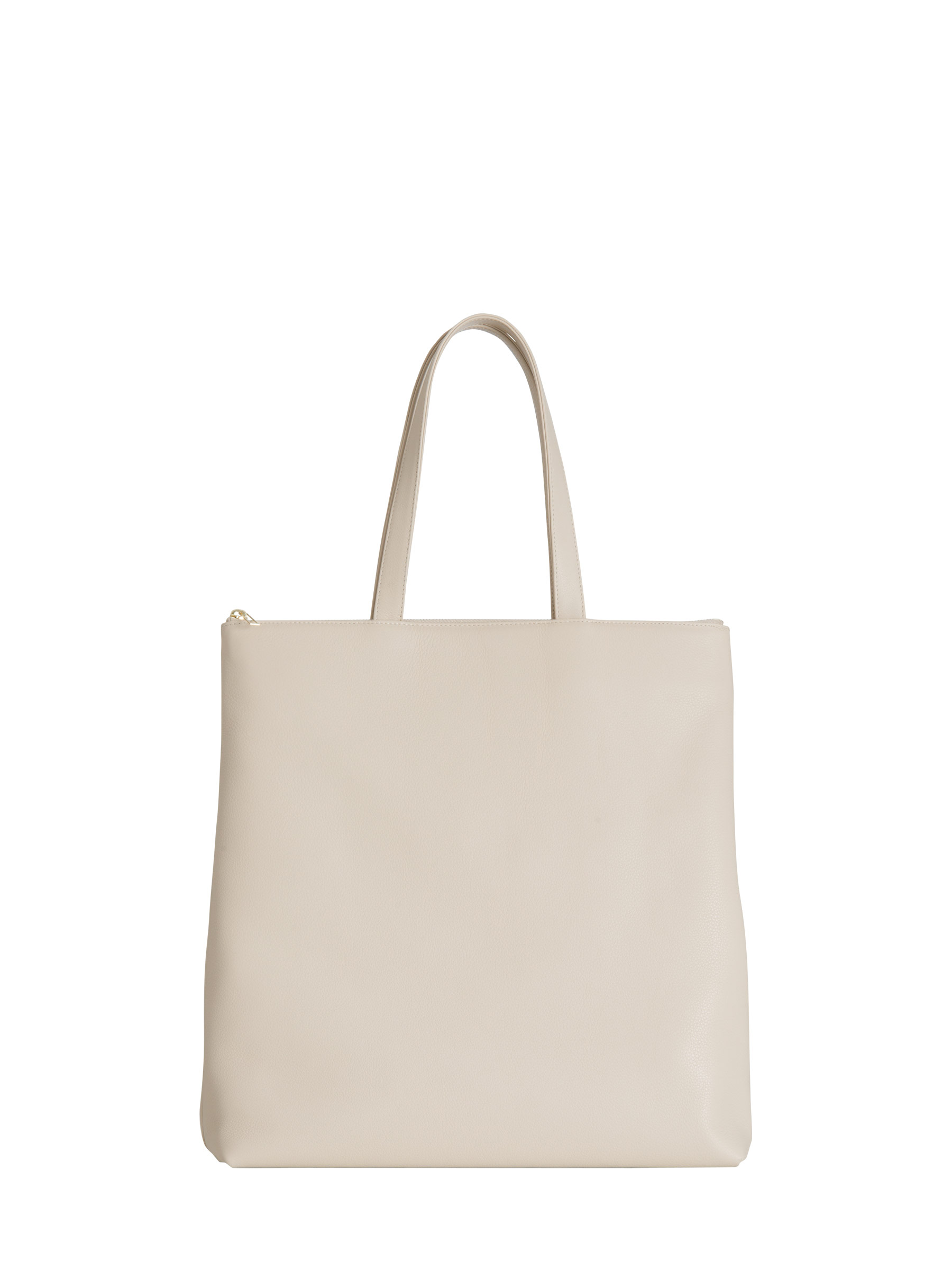 LUCID L tote bag in ivory calfskin leather | TSATSAS