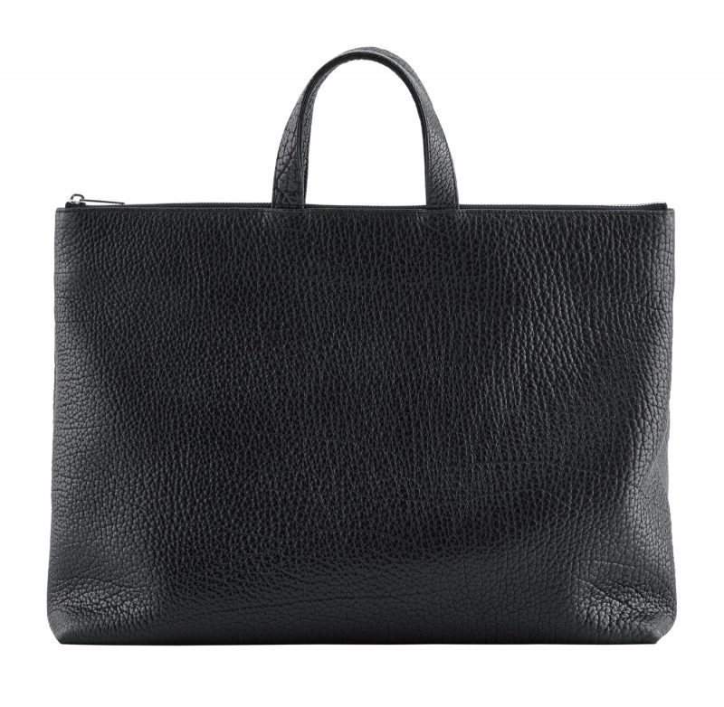 LUCID NINETY tote bag in black bison leather | TSATSAS
