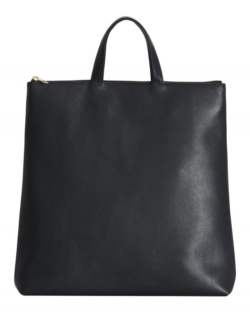 LUCID tote bag in black calfskin leather | TSATSAS