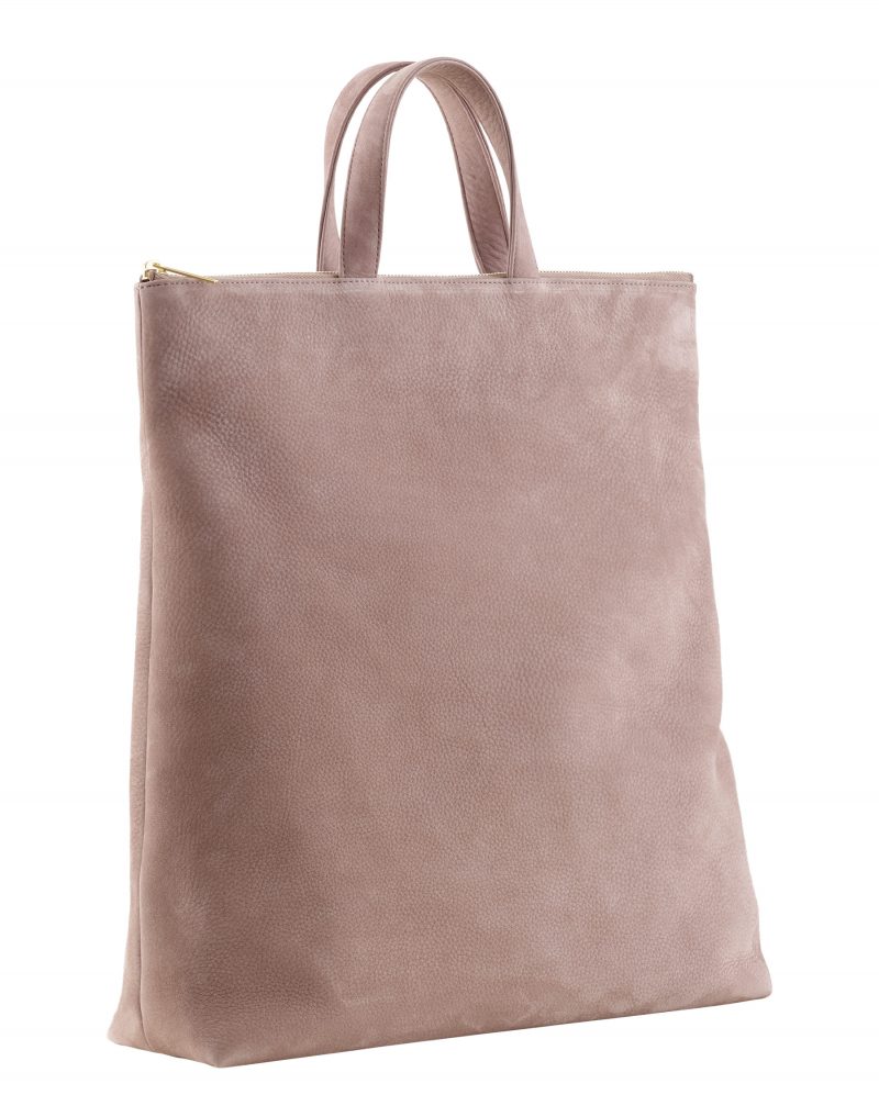 LUCID tote bag in blush pink nubuck leather | TSATSAS