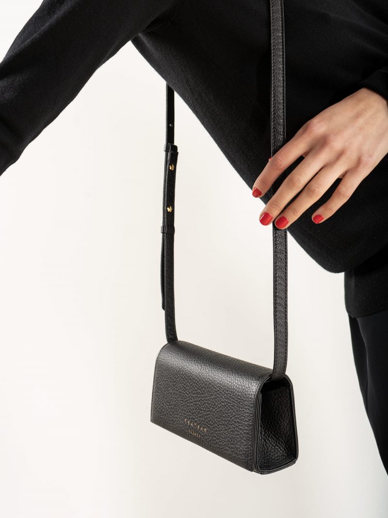 MALVA 1 bag in black calfskin leather | TSATSAS