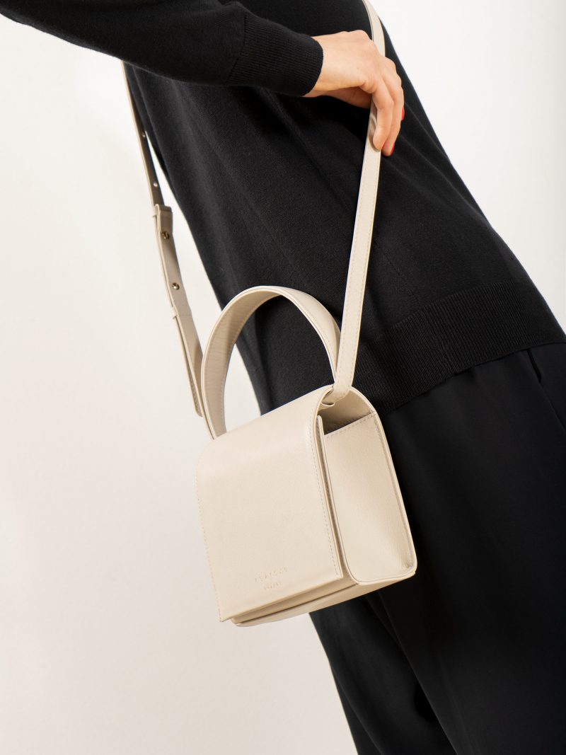 MALVA 2 handbag in ivory calfskin leather | TSATSAS