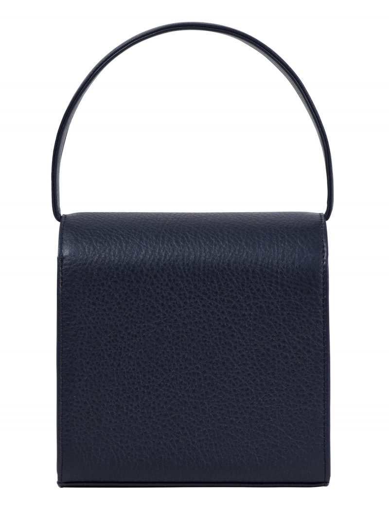 MALVA 2 hand bag in navy blue calfskin leather | TSATSAS