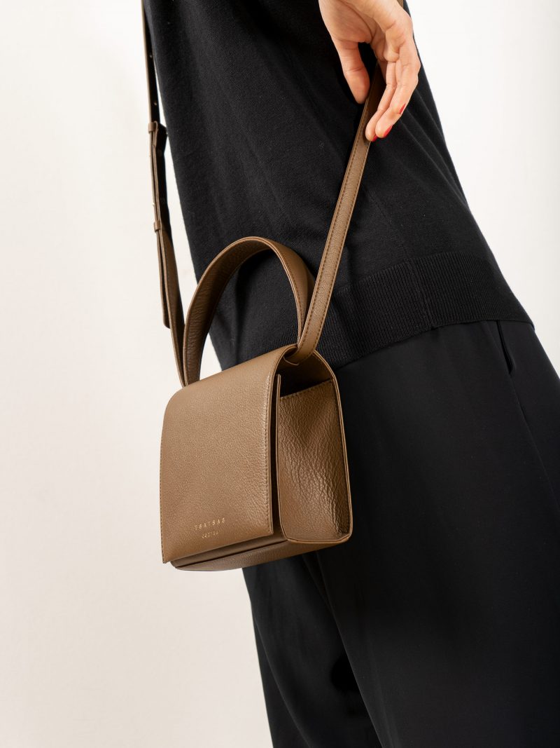 MALVA 2 handbag in olive brown calfskin leather | TSATSAS