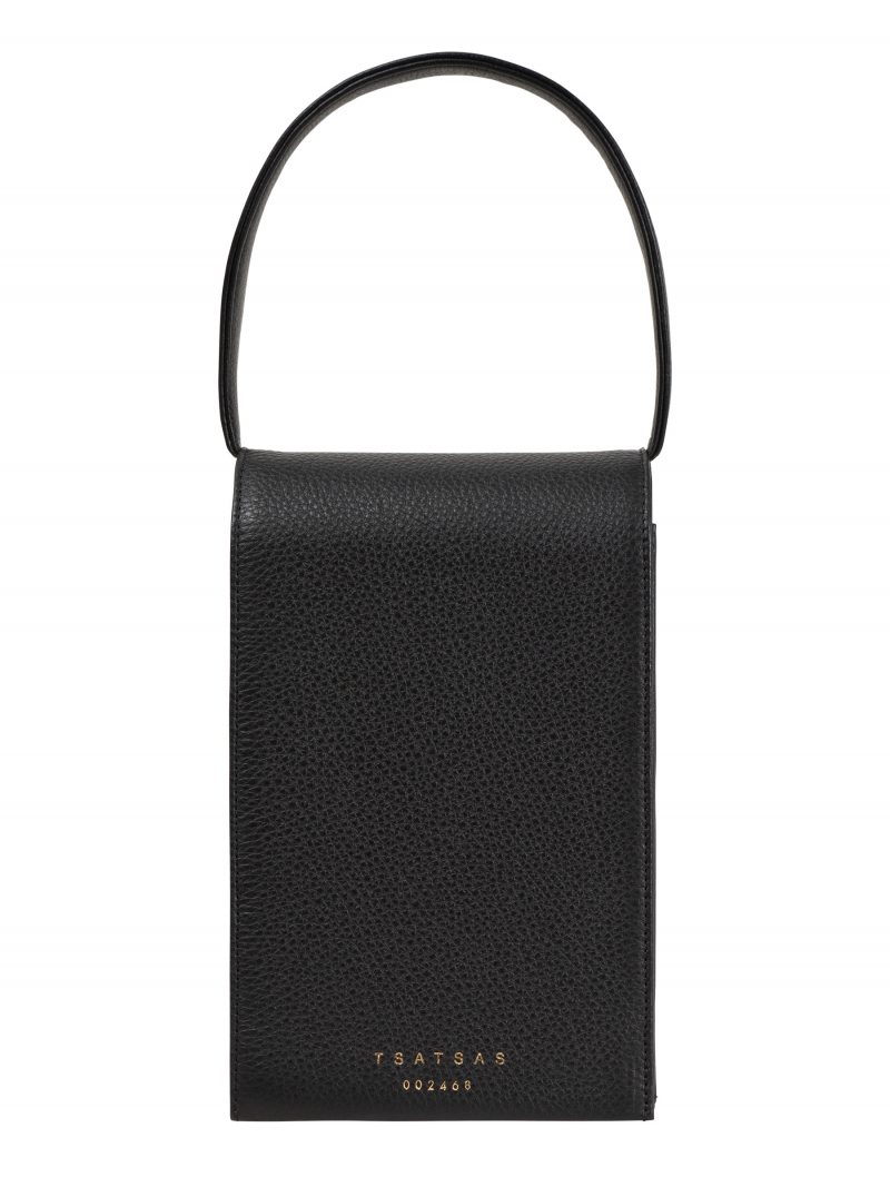 MALVA 3 hand bag in black calfskin leather | TSATSAS