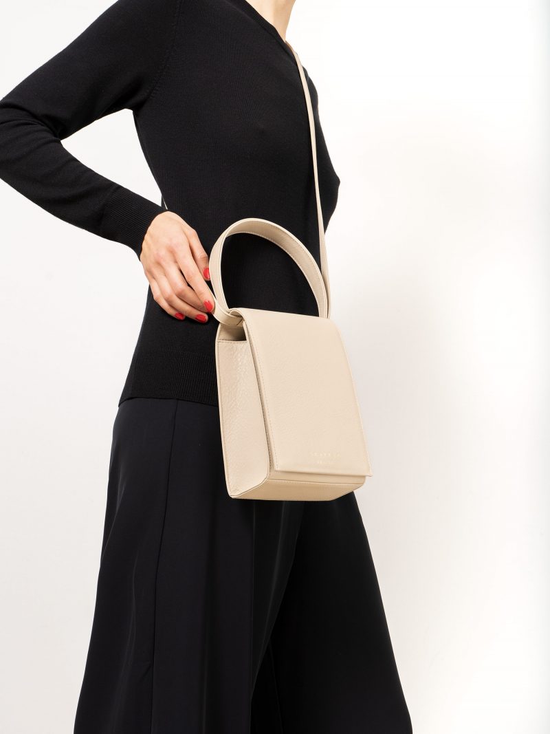MALVA 3 handbag in ivory calfskin leather | TSATSAS