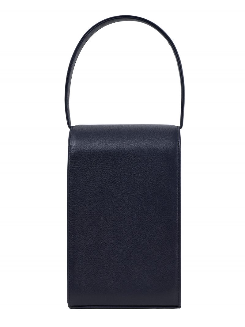 MALVA 3 hand bag in navy blue calfskin leather | TSATSAS