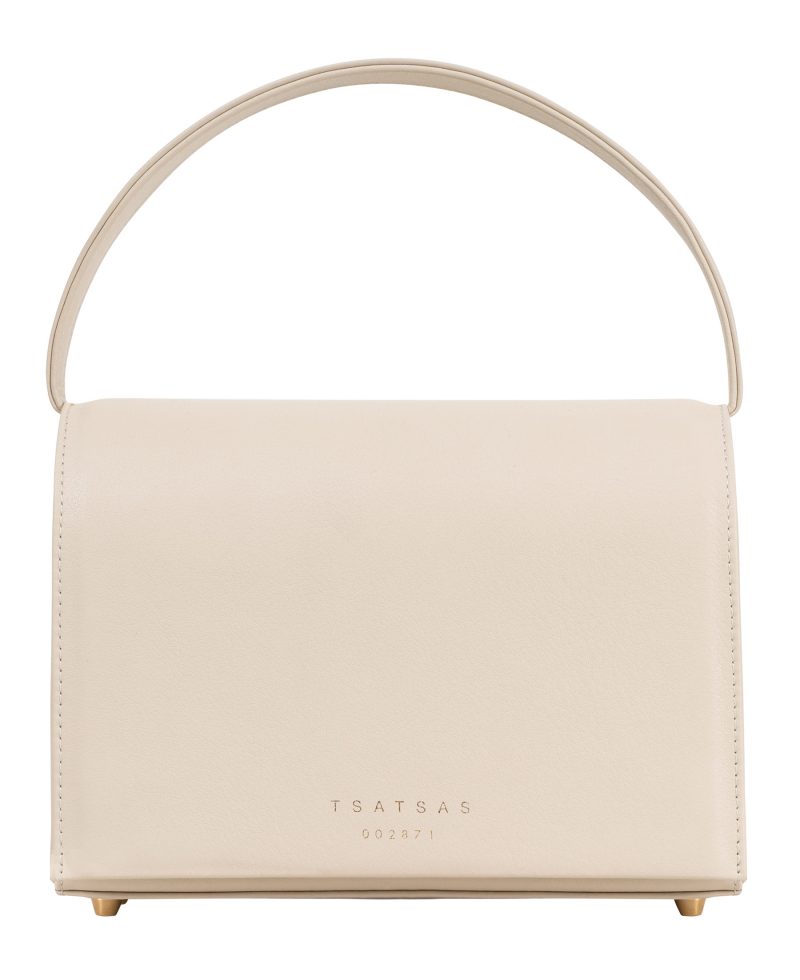MALVA 4 handbag in ivory calfskin leather | TSATSAS