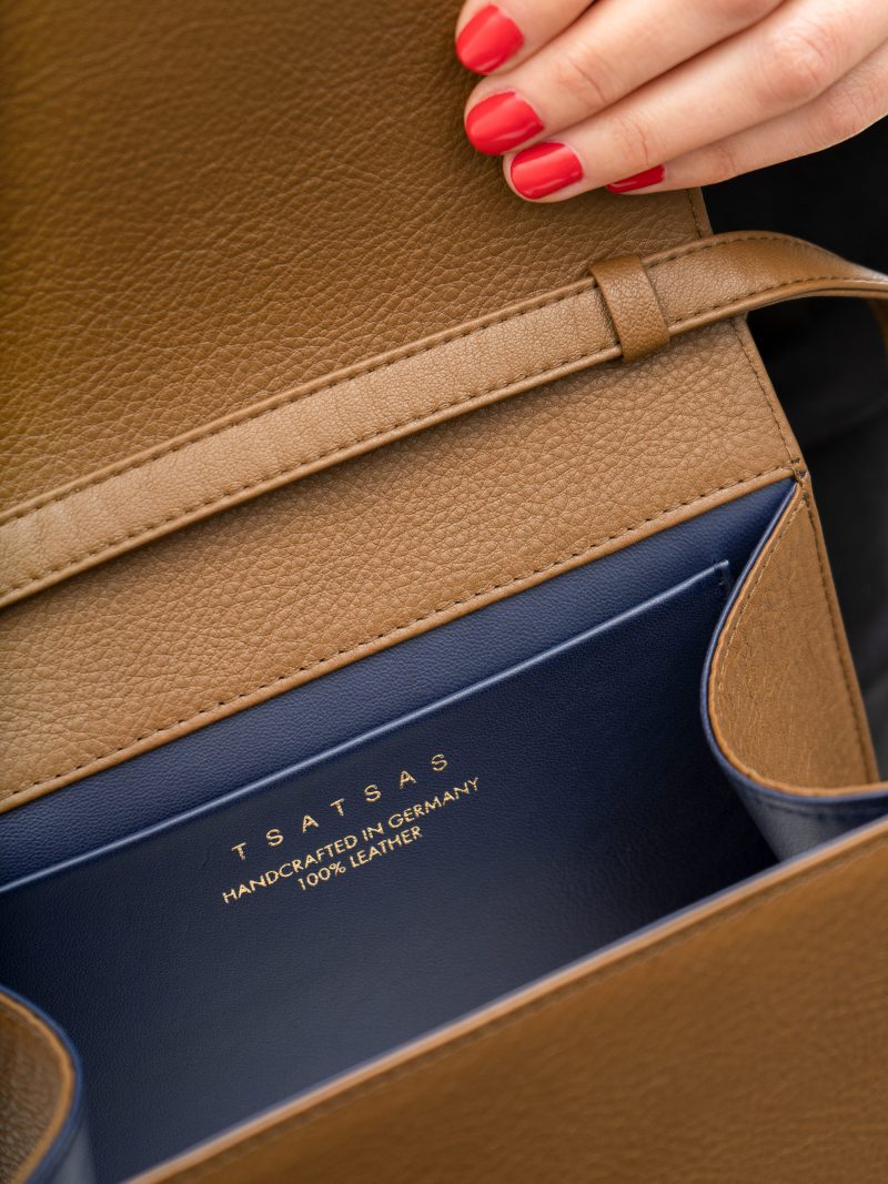 MALVA 4 handbag in olive brown calfskin leather | TSATSAS