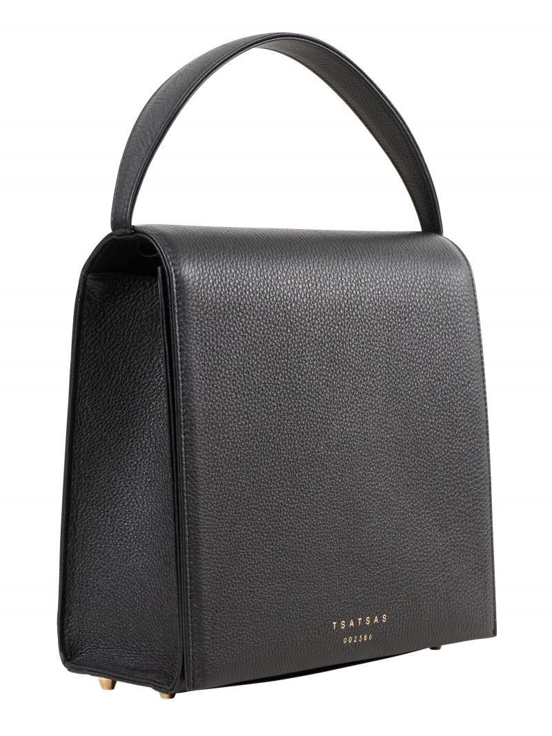 MALVA 5 hand bag in black calfskin leather | TSATSAS