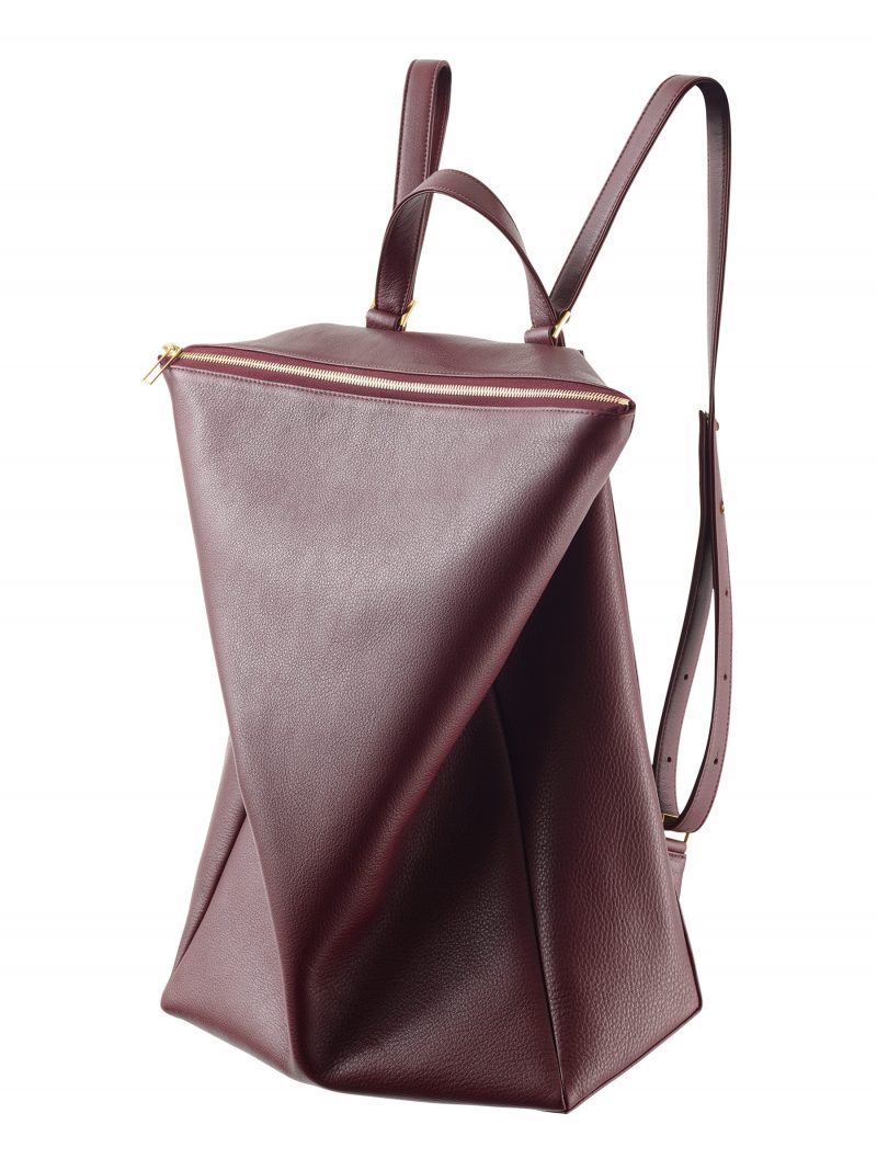 MARSH backpack in burgundy calfskin leather | TSATSAS