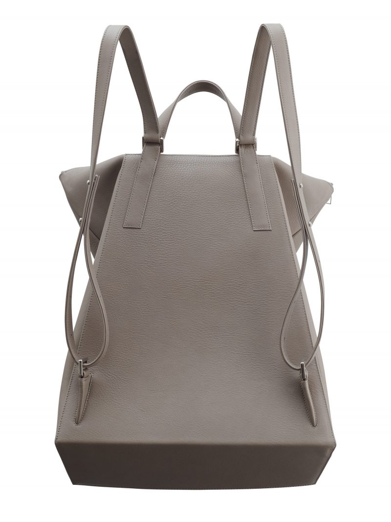 MARSH backpack in grey calfskin leather | TSATSAS