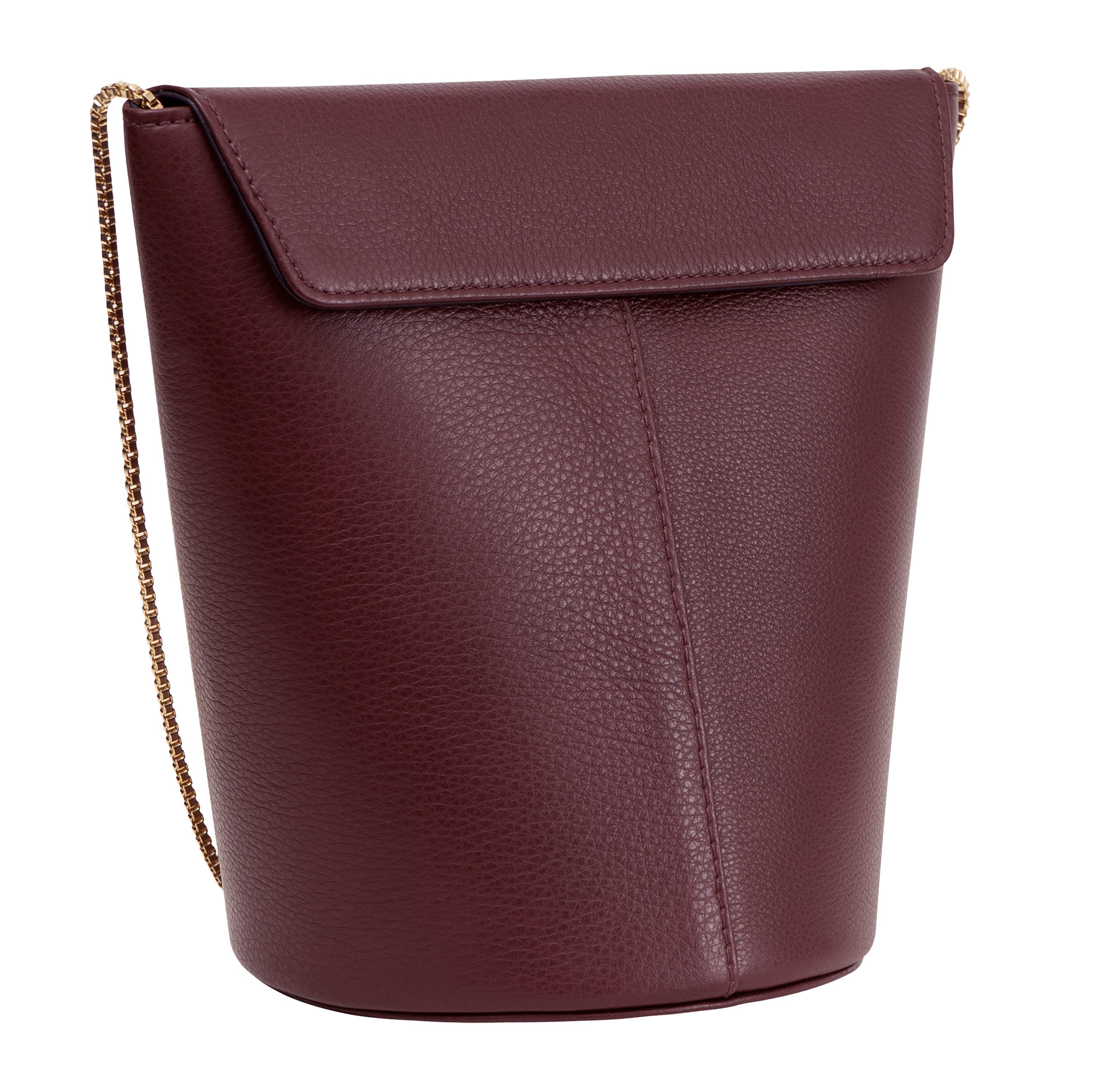 OLIVE shoulder bag in burgundy calfskin leather TSATSAS