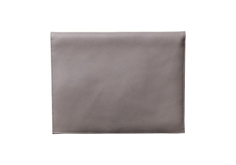 OTHER ONE pouch bag in grey calfskin leather | TSATSAS