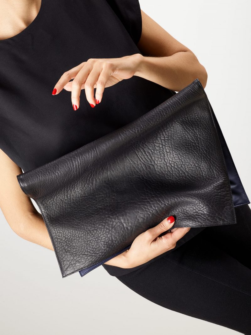OTHER TWO pouch bag in black shrunken lamb nappa leather | TSATSAS