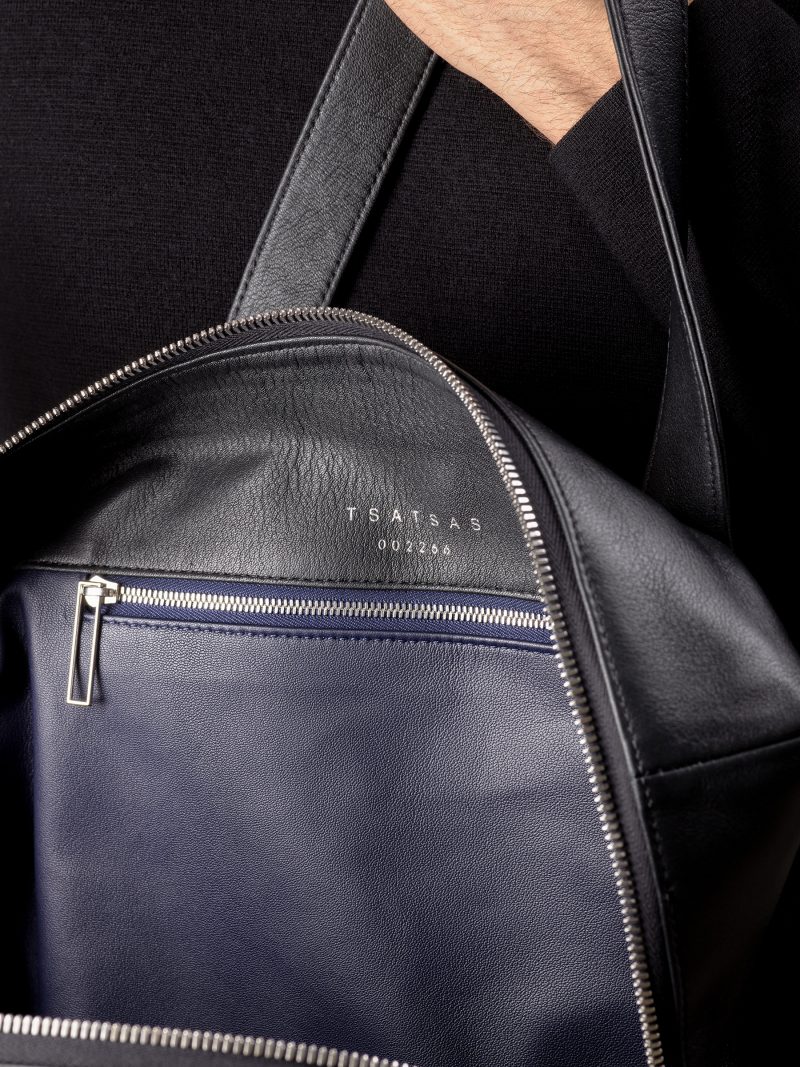 POLLOCK tote bag in black calfskin leather | TSATSAS