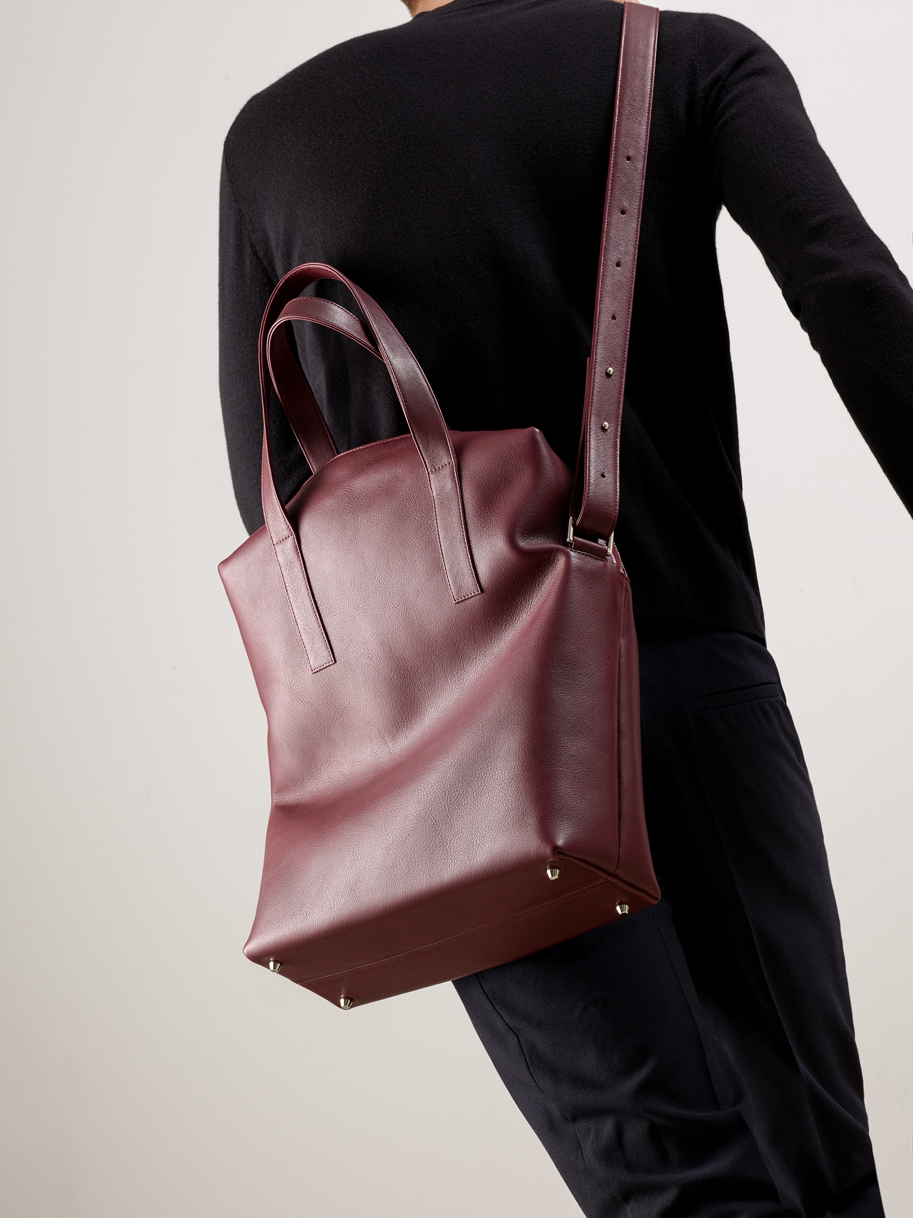 burgundy tote