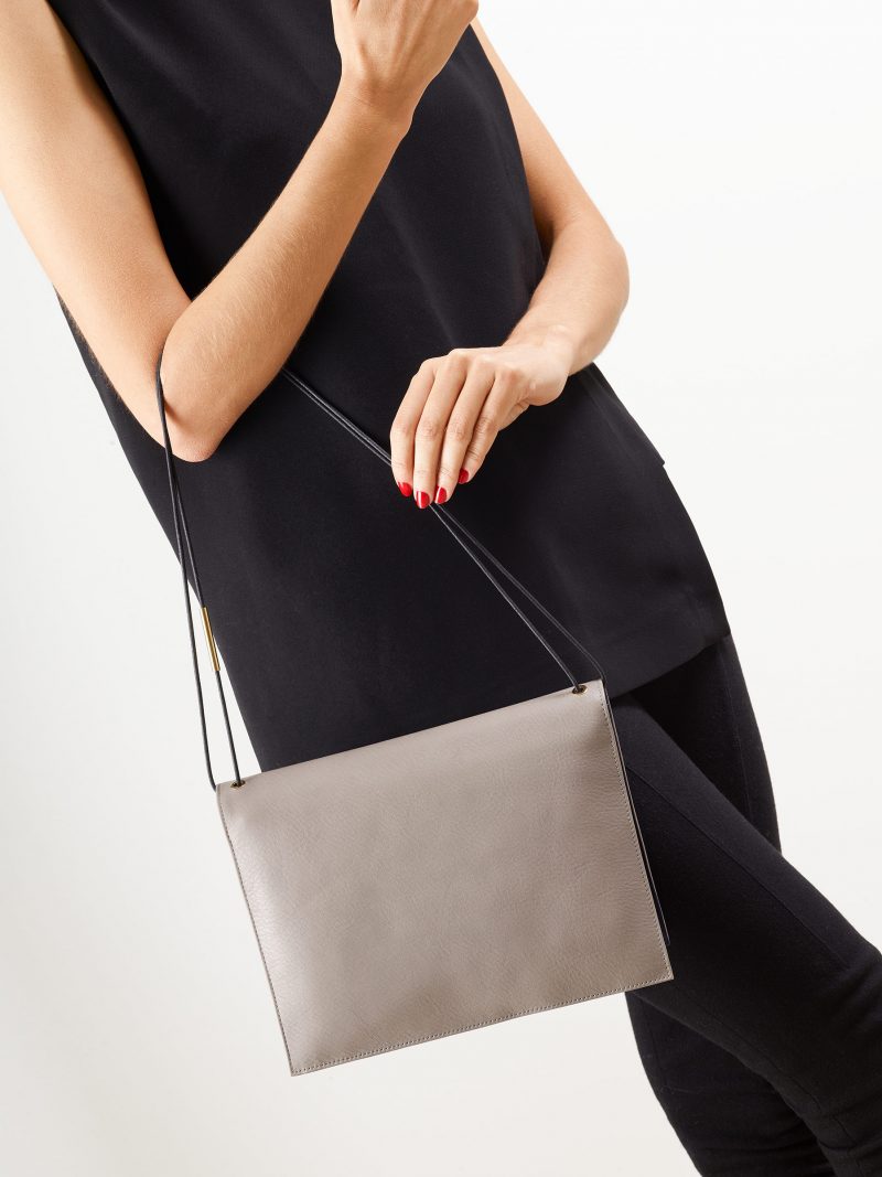 RE-OTHER shoulder bag in ivory calfskin leather | TSATSAS