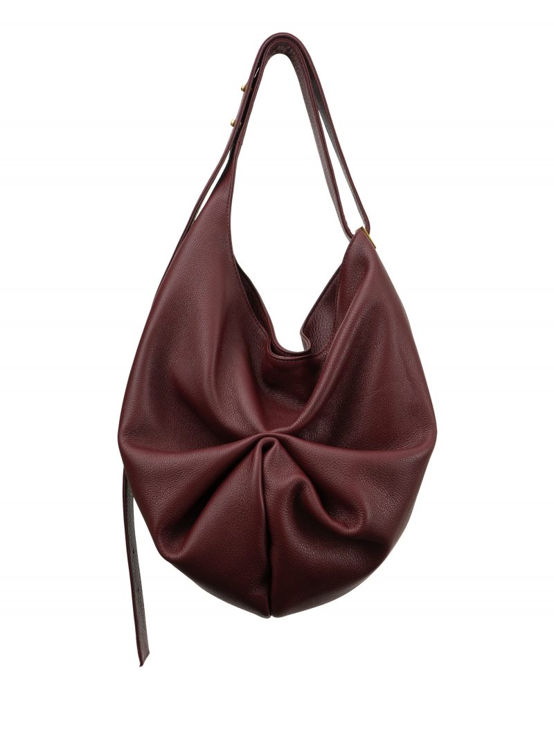 SACAR S shoulder bag in burgudny calfskin leather | TSATSAS