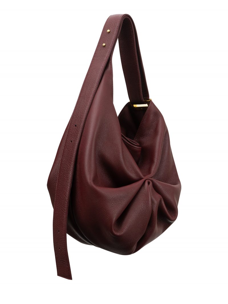 SACAR S shoulder bag in burgudny calfskin leather | TSATSAS