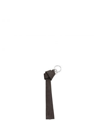 TAPE K keychain in black grey nubuck leather | TSATSAS