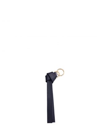 TAPE K keychain in navy blue calfskin leather | TSATSAS