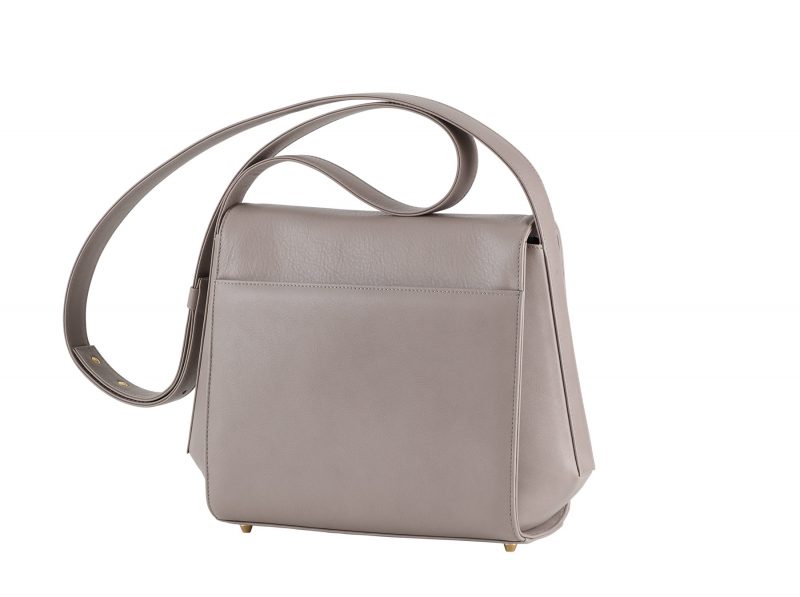 TURIN shoulder bag in grey calfskin leather | TSATSAS