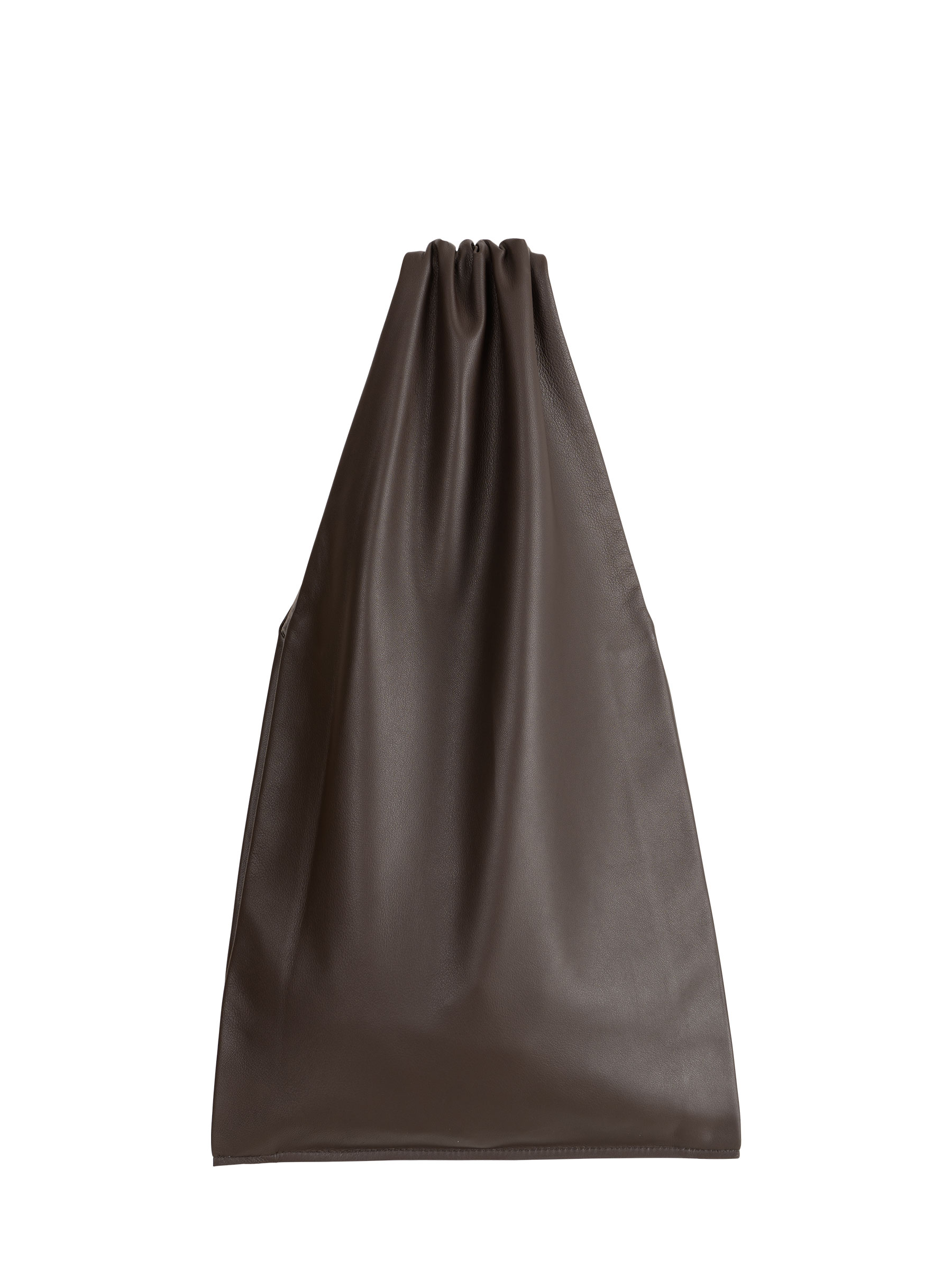 LATO tote bag in dark brown lamb nappa leather | TSATSAS