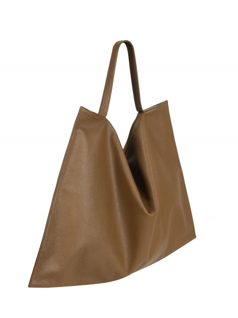 NATHAN shoulder bag in olive brown calfskin leather | TSATSAS