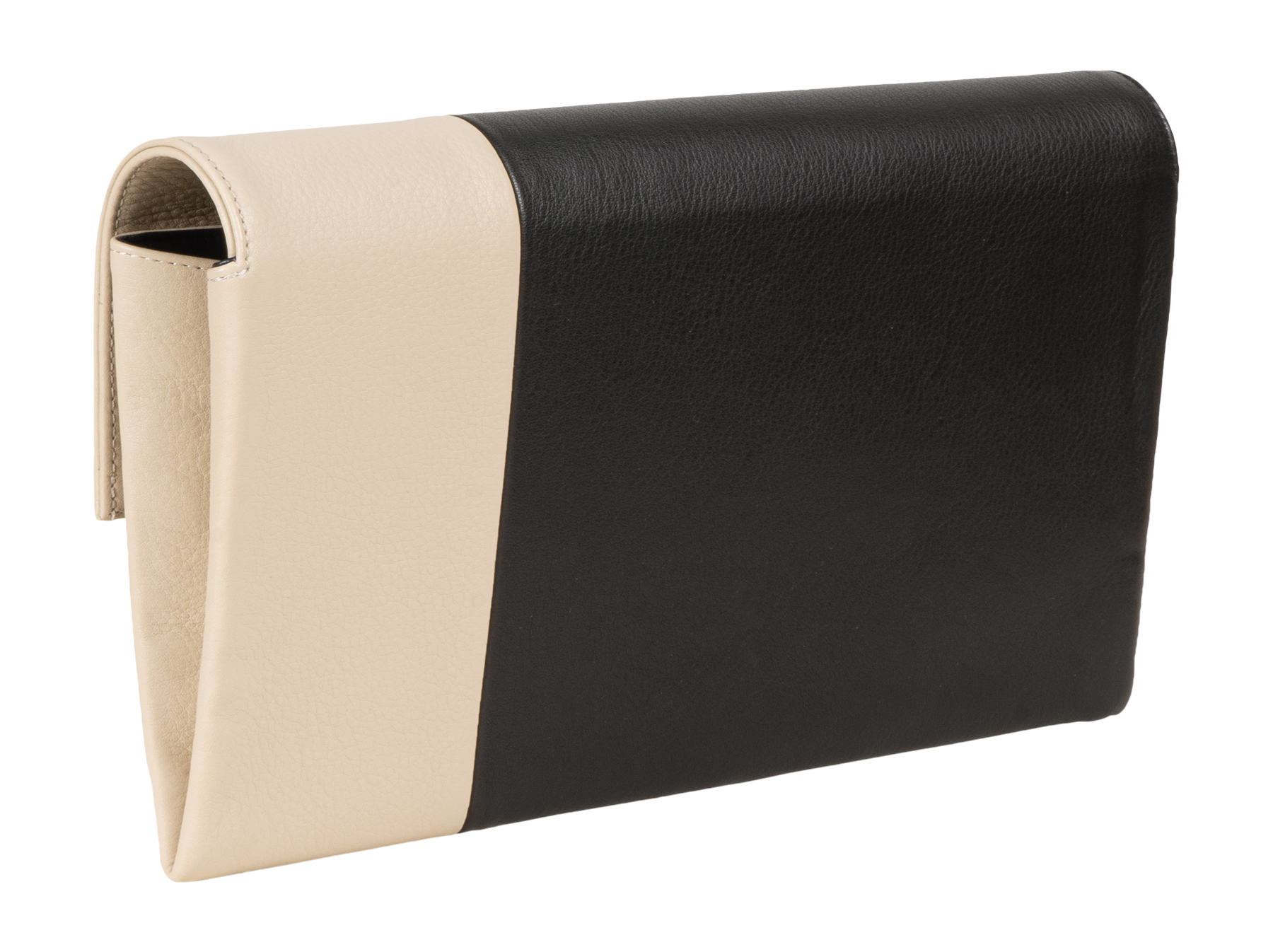 ivory leather clutch bag